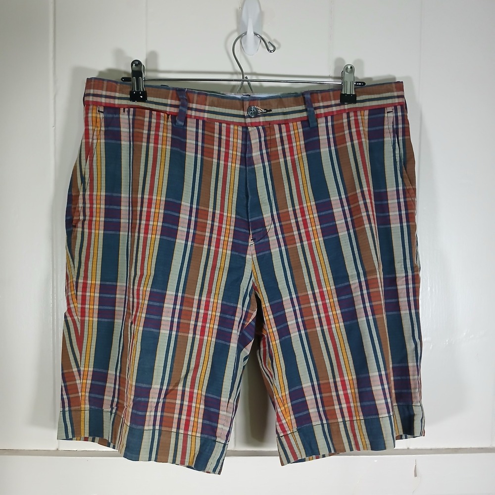 Polo Ralph Lauren Madras Shorts Mens‎ 34 Multi Color Plaid Classic Fit Cotton